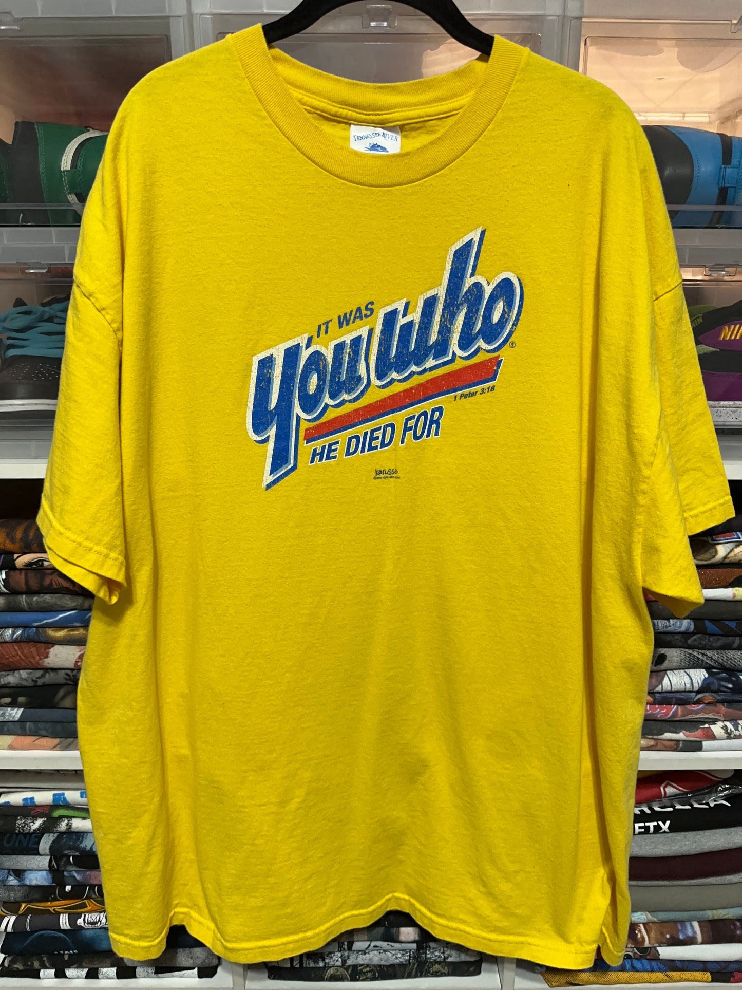 Vintage Y2K It's You Who Yoohoo Flip Jesus Tee XXL