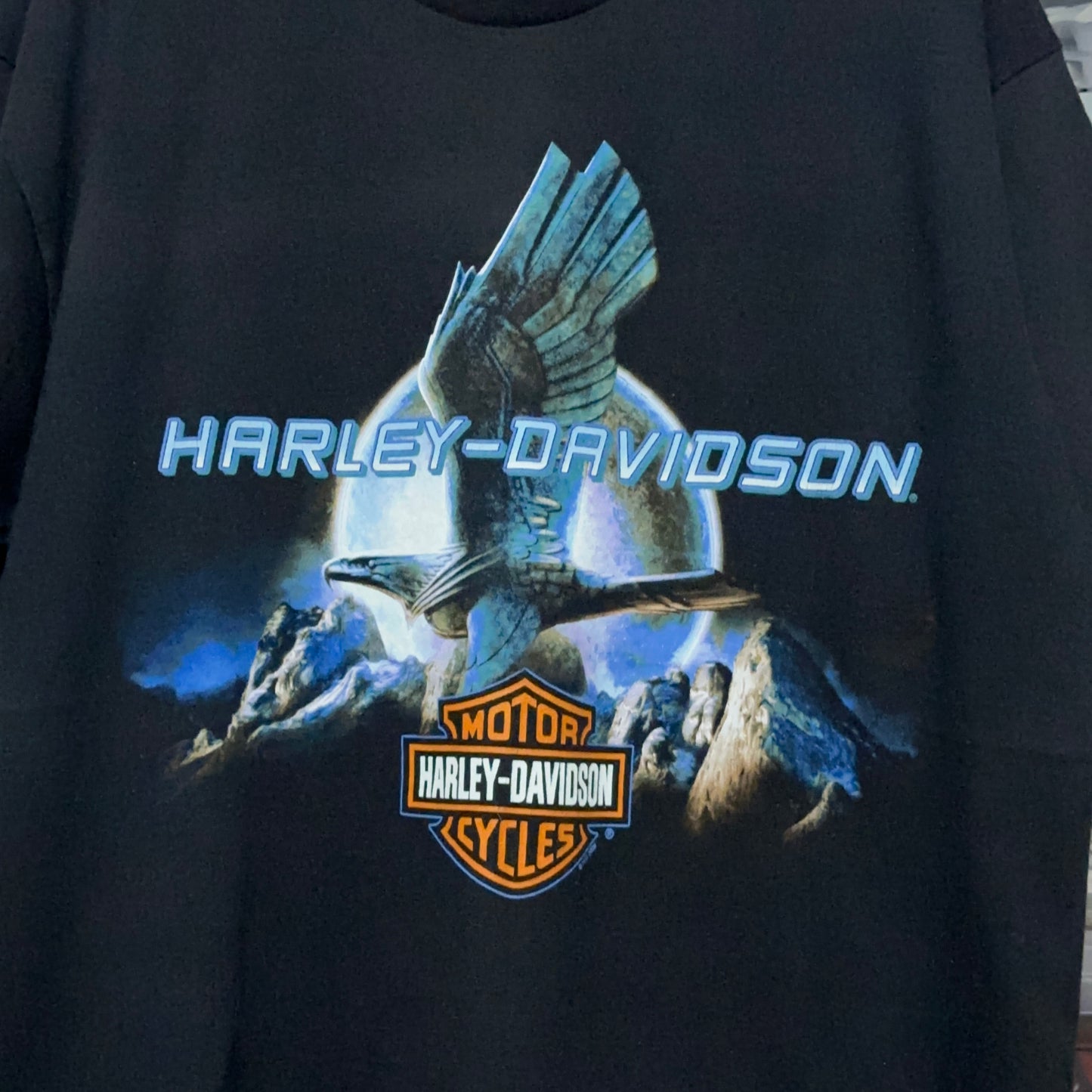 2000s Harley Davidson United Kingdom Iron Eagle Motorcycle Tee Large