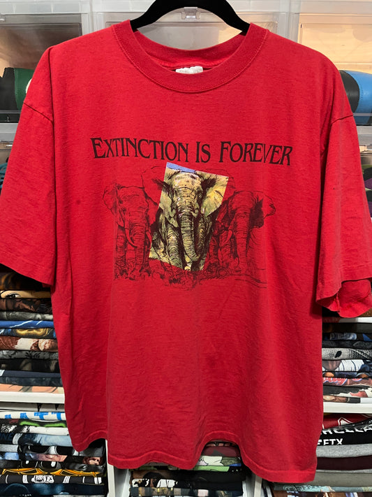 Vintage WWF Extinction Is Forever Nature T-Shirt XL