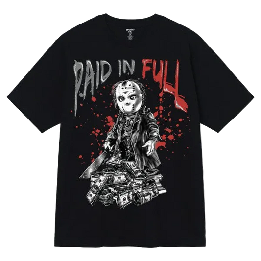 PAID IN FULL JASON MASK TEE BLACK