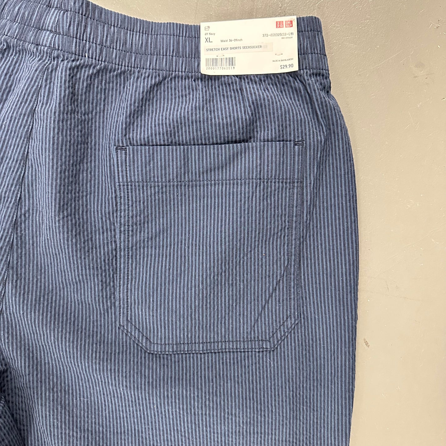 Uniqlo Stretch Easy Shorts Seersucker Size XL