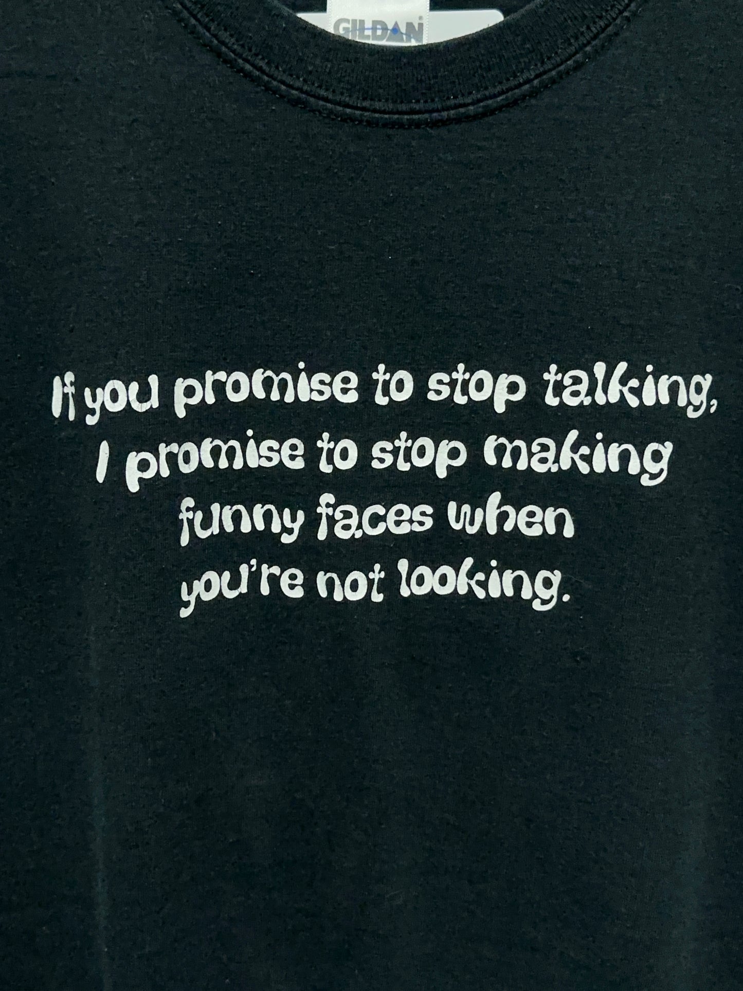 Y2K Promise To Stop Talking Funny Humor Graphic Tee XL