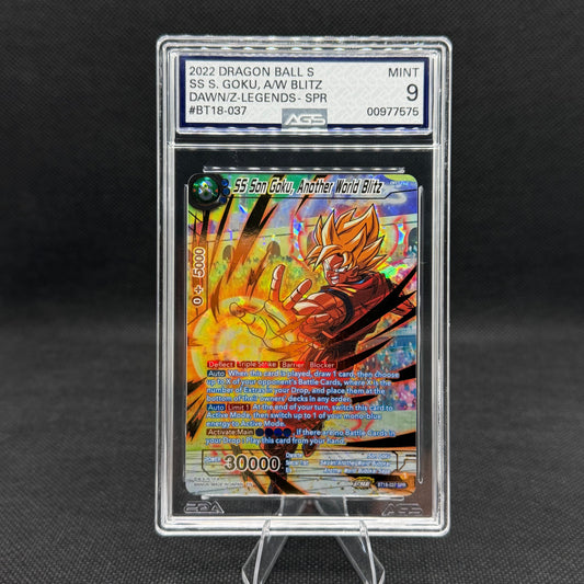 Dragon Ball Super Dawn of the Z-Legends SS Son Goku, Another World Blitz SPR BT18-037 AGS 9 MINT