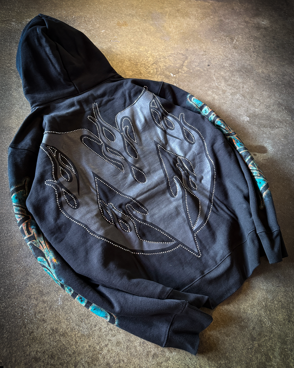 VALOIR MADE SCREW MOUTH RHINESTONE HOODIE