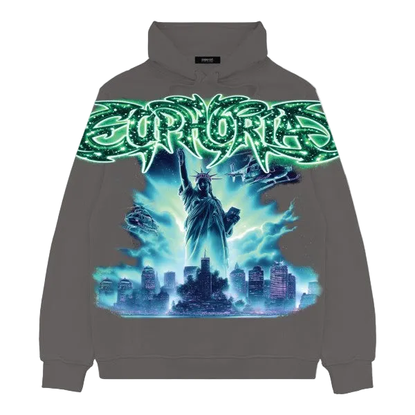 EUPHORIA CITY GRAPHIC HOODIE CHARCOAL