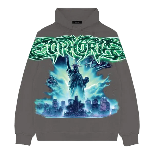 EUPHORIA CITY GRAPHIC HOODIE CHARCOAL