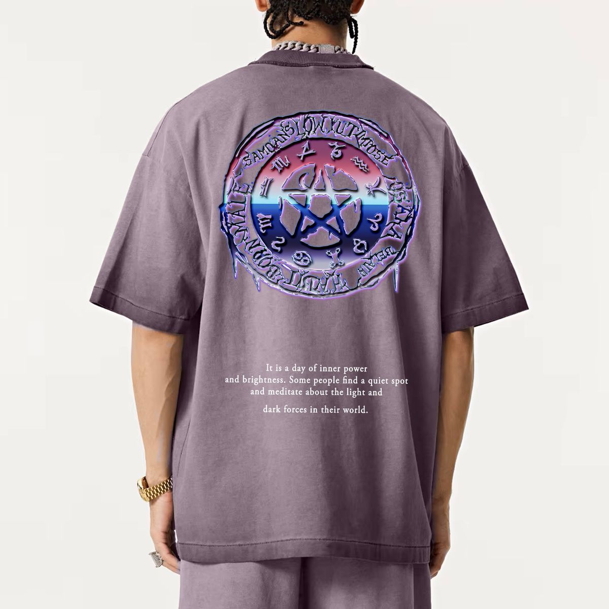LOWKUT HIGHER CRYSTAL RHINESTONE TEE MAUVE