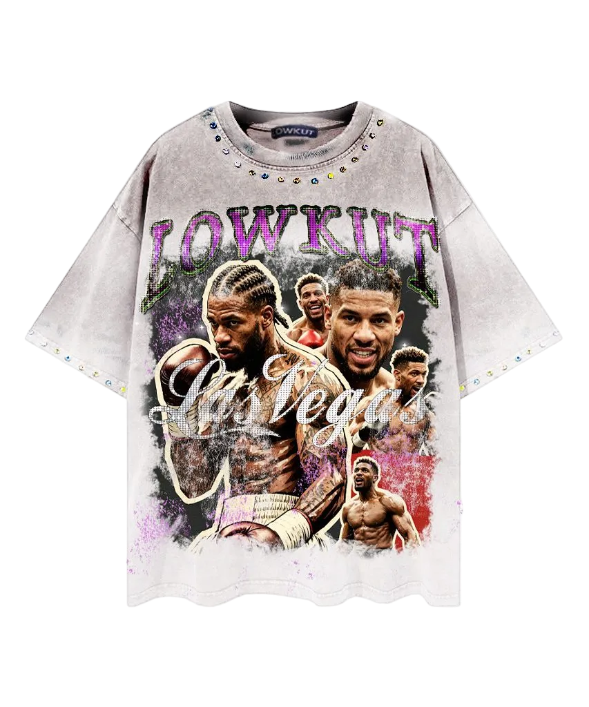 LOWKUT VEGAS FIGHTS CRYSTAL TEE ASH WHITE PREORDER