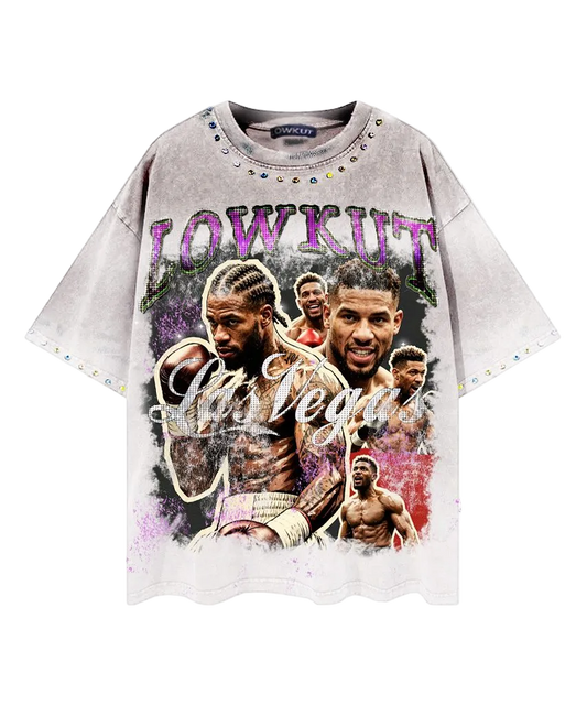 LOWKUT VEGAS FIGHTS CRYSTAL TEE ASH WHITE