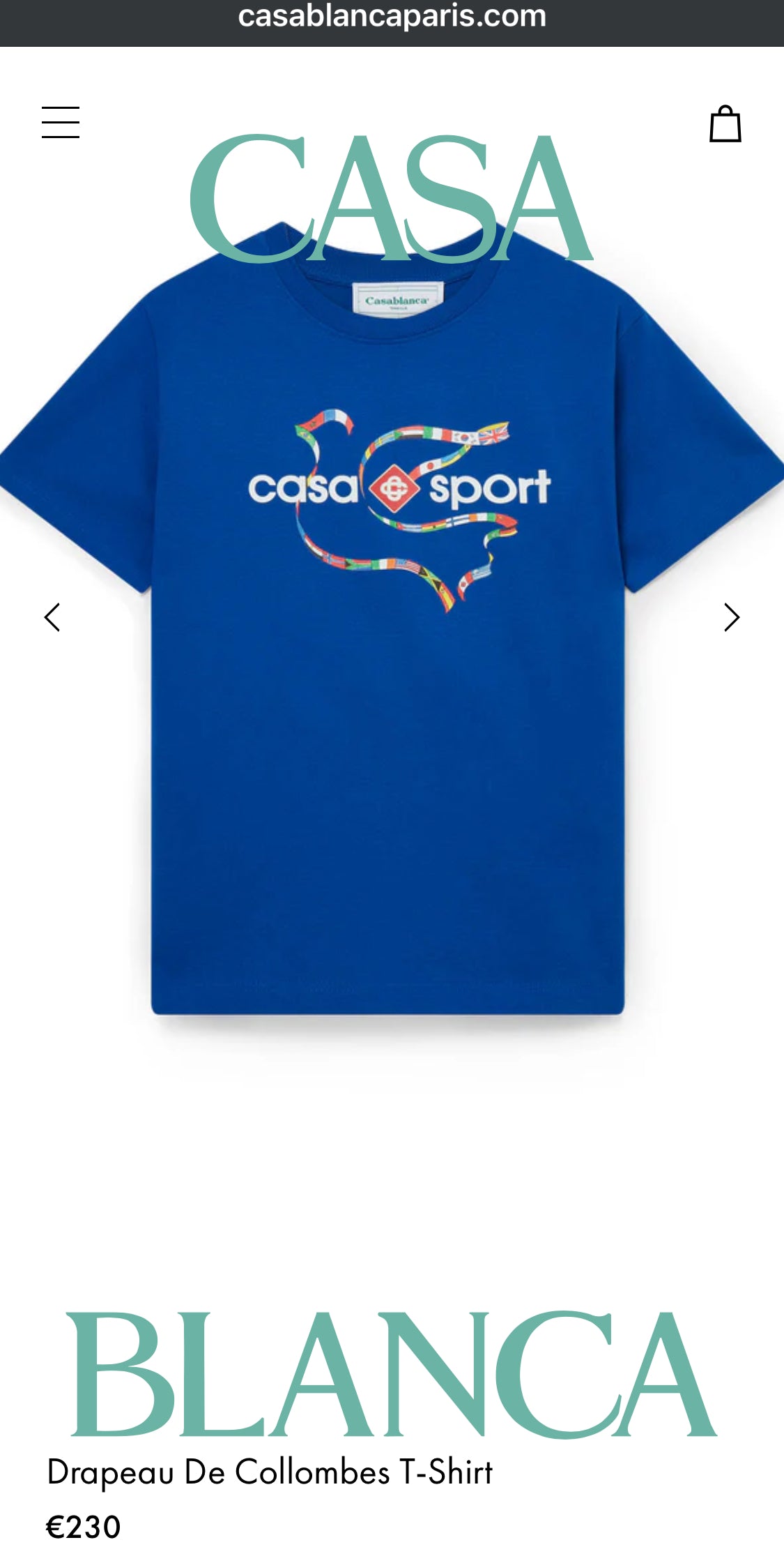 Casablanca Paris Drapeau De Collombes Casa Sport T-Shirt XXL