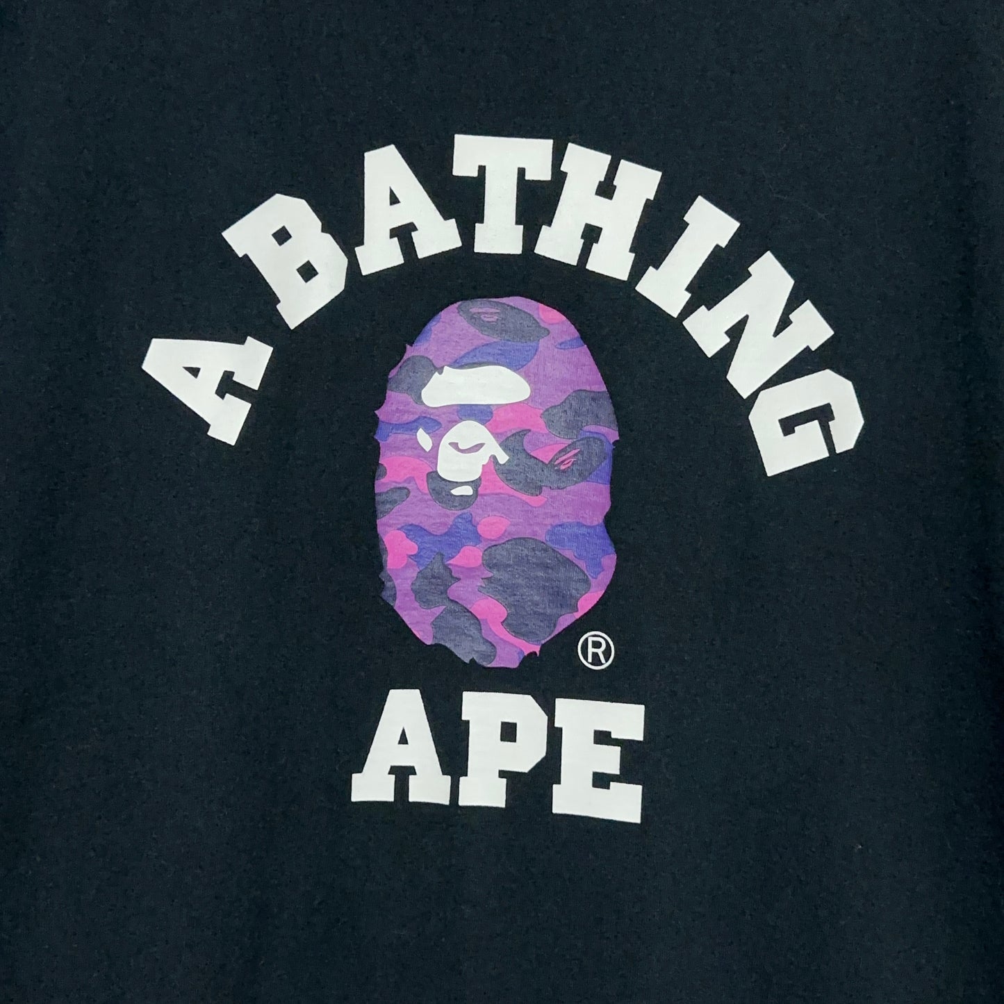 BAPE A Bathing Ape Logo College Camo T-Shirt XL