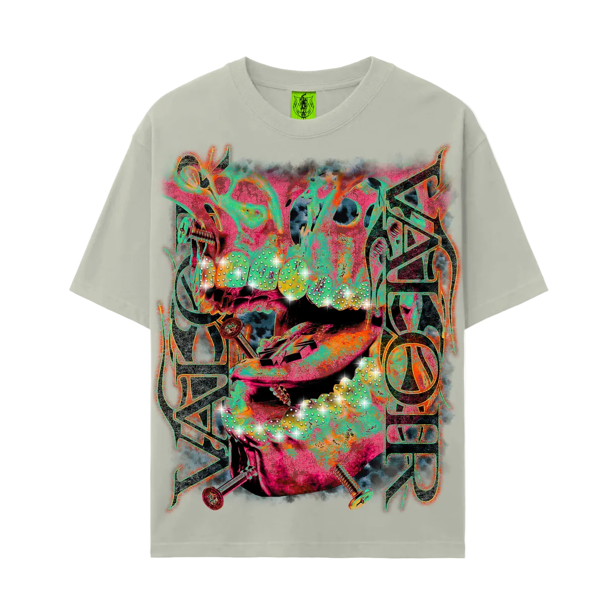 VALOIR MADE SCREW MOUTH RHINESTONE TEE SNOW