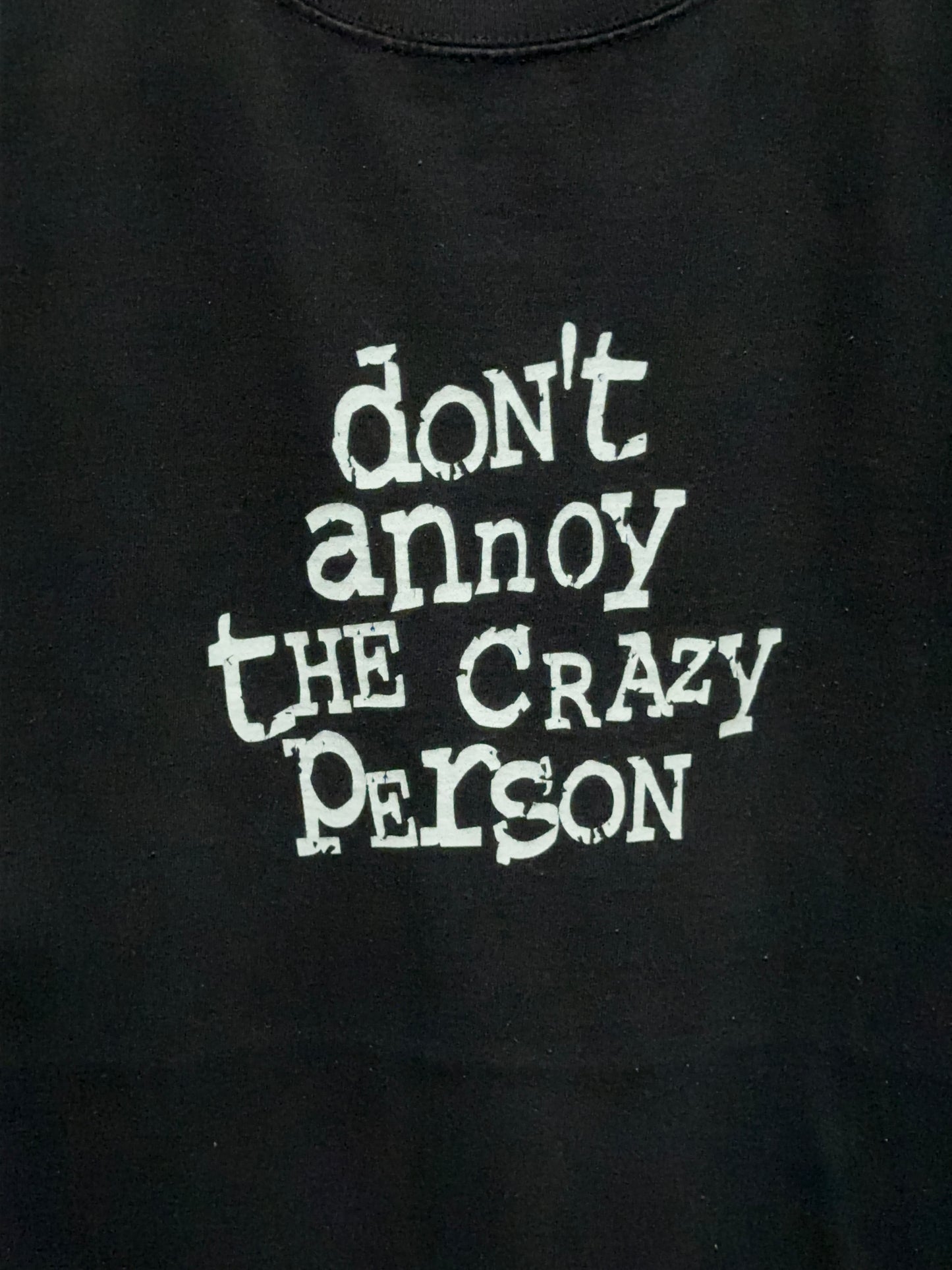 Y2K Don't Annoy The Crazy Person Humor Funny Graphic Tee XL