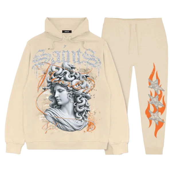 SAINTS HOODIE AND JOGGER SET NATURAL