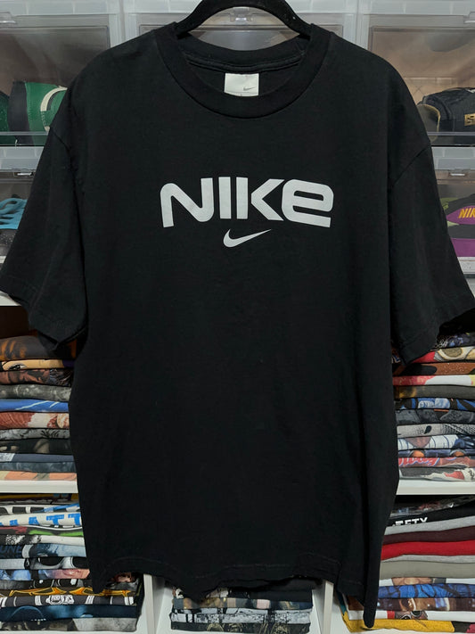 Y2K Nike Center Swoosh Spellout Graphic Tee Large
