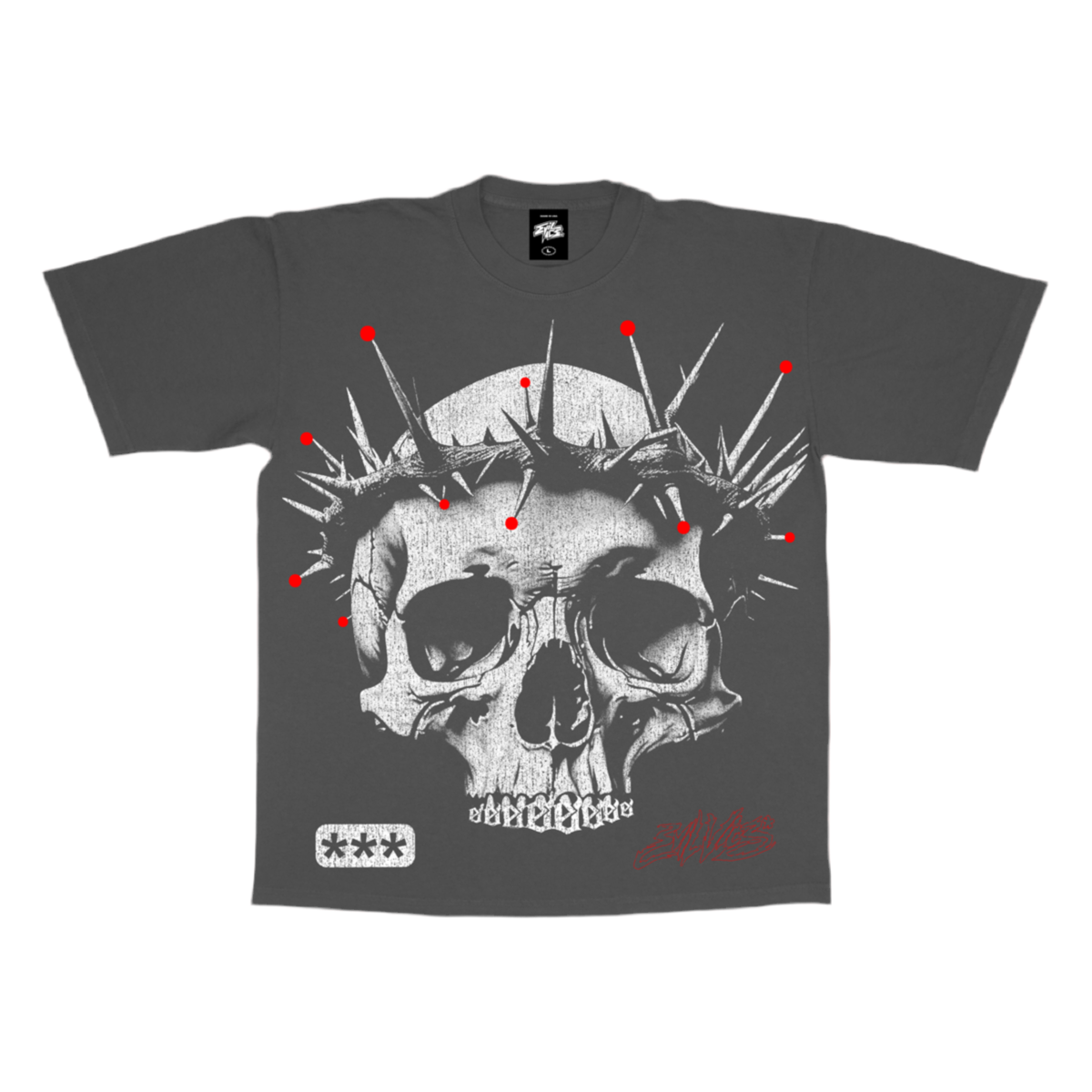 Evil Vice Thorn Skull Graphic Tee XL