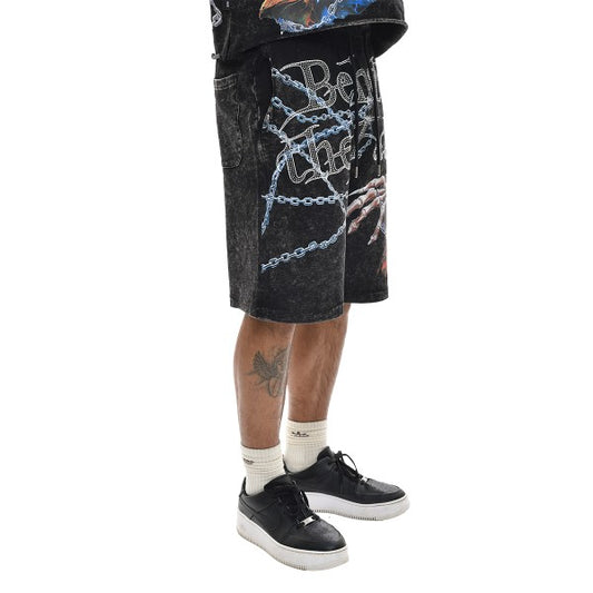 BEHOLD THE FATE FRENCH TERRY GRAPHIC SHORTS