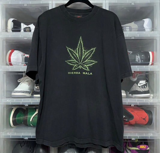Vintage 2000s Weed Tee Hierva Mala Nunca Muere Graphic XL
