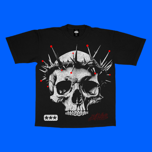 Evil Vice Thorn Skull Graphic Tee Large