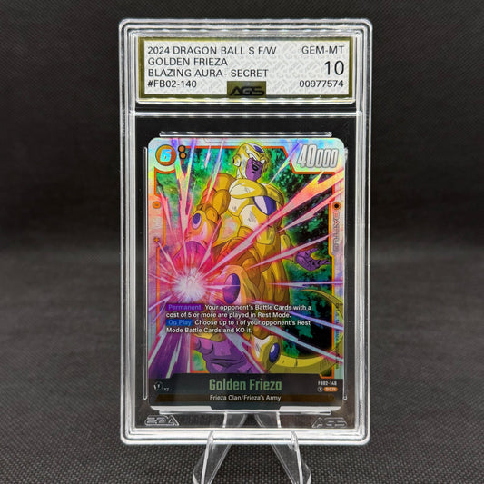 Dragon Ball Super Fusion World Golden Frieza FB02-140 Secret Rare AGS 10 Gem Mint