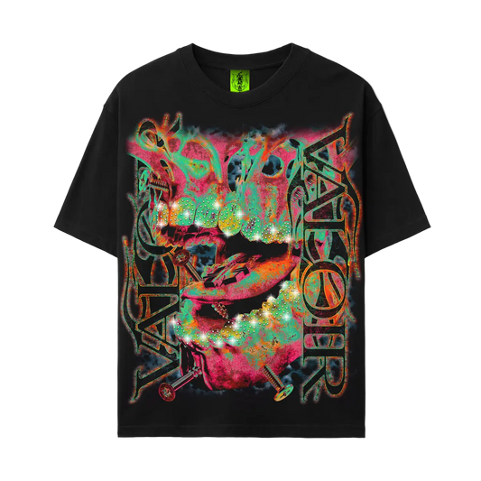 VALOIR MADE SCREW MOUTH RHINESTONE TEE