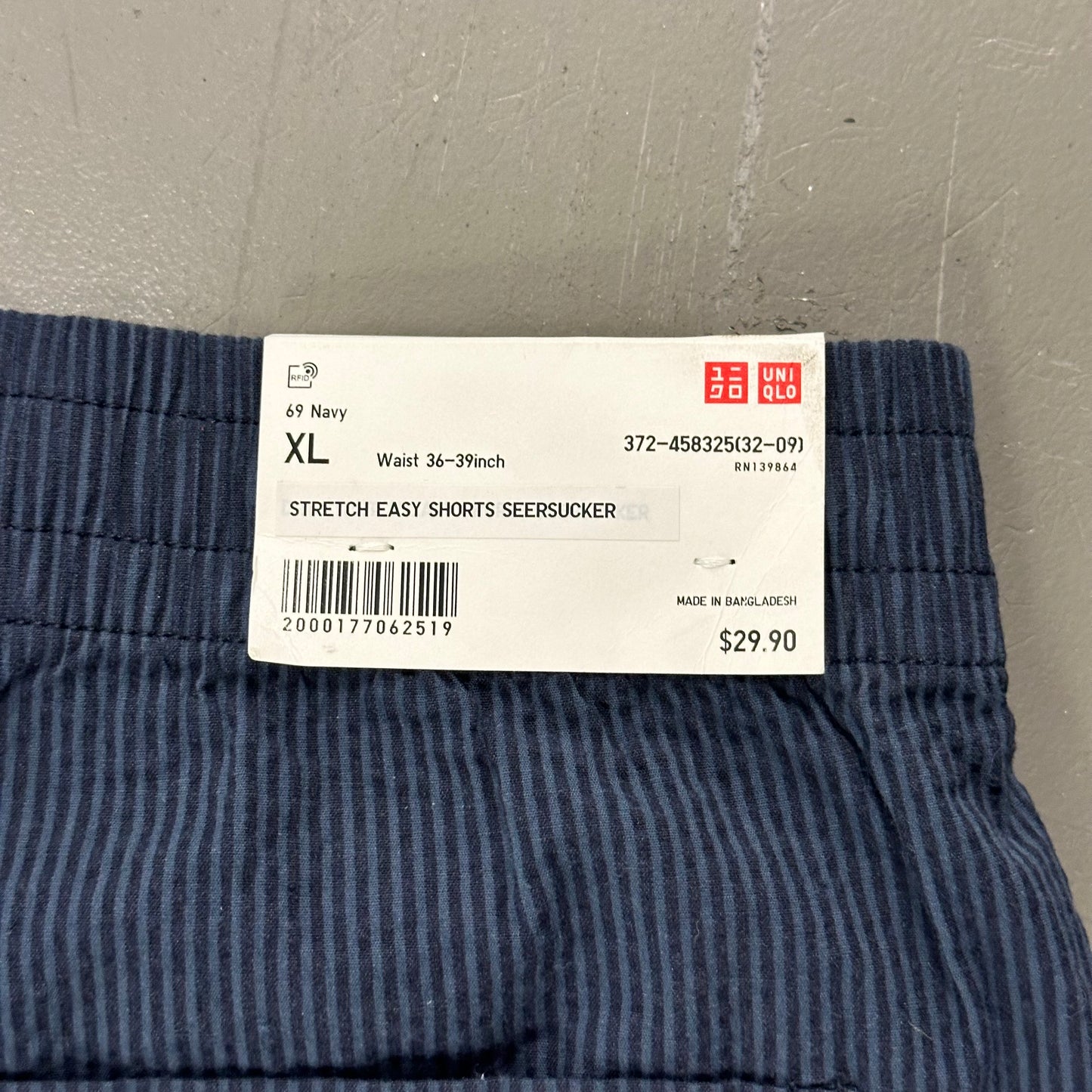 Uniqlo Stretch Easy Shorts Seersucker Size XL