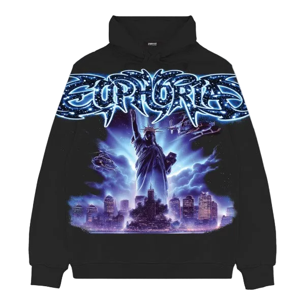 EUPHORIA CITY GRAPHIC HOODIE BLACK