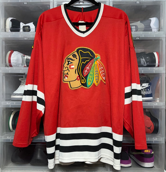 Vintage Chicago Blackhawks CCM Hockey Jersey XL Red