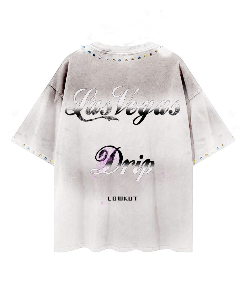 LOWKUT VEGAS FIGHTS CRYSTAL TEE ASH WHITE PREORDER