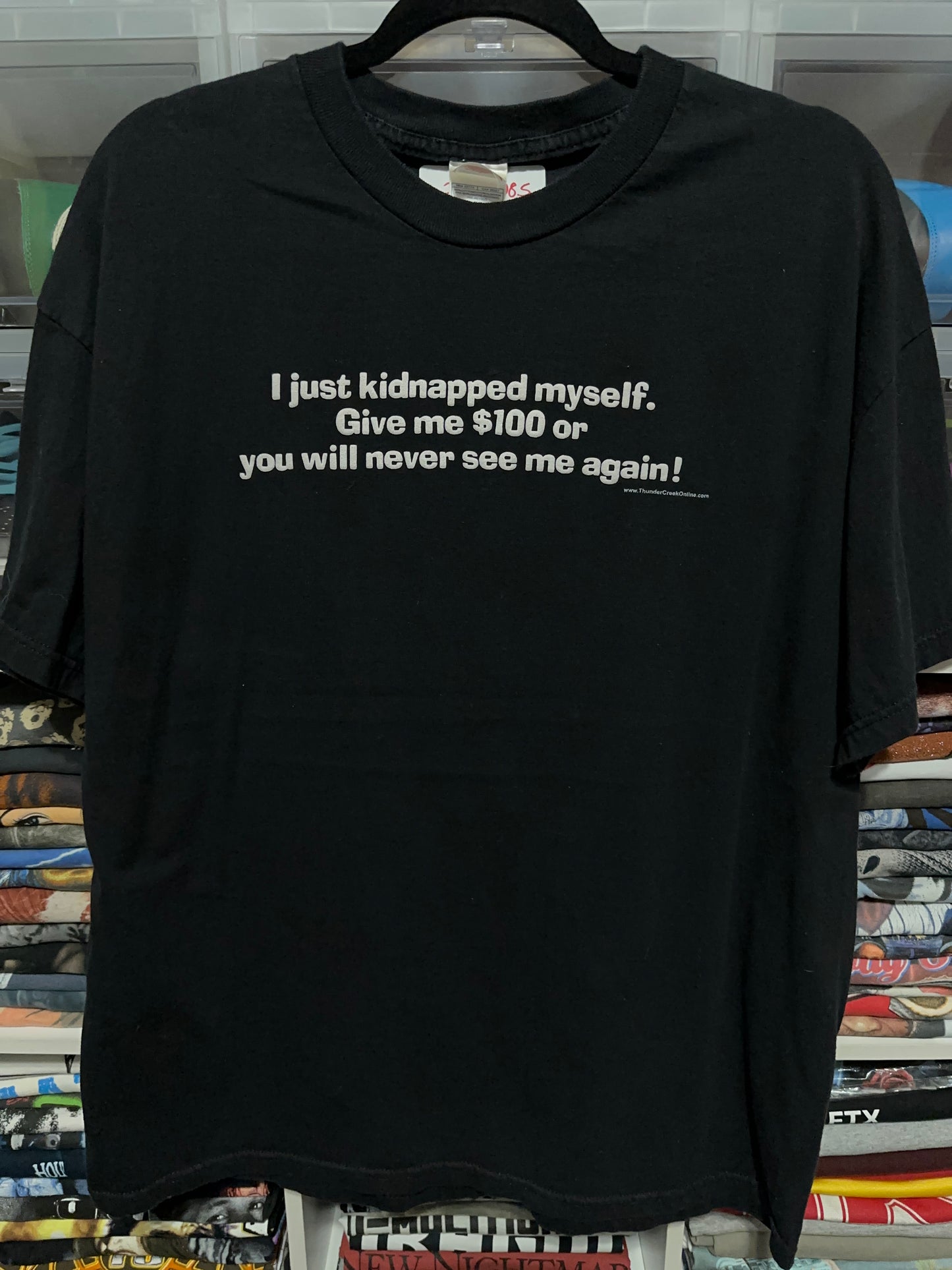 Y2K I Kidnapped Myself Funny Humor Graphic Tee XL