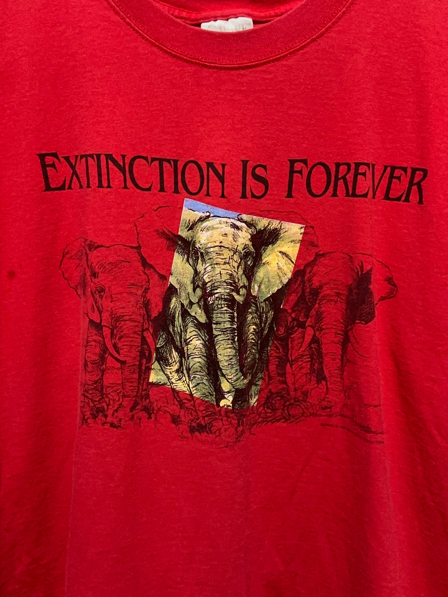 Vintage WWF Extinction Is Forever Nature T-Shirt XL