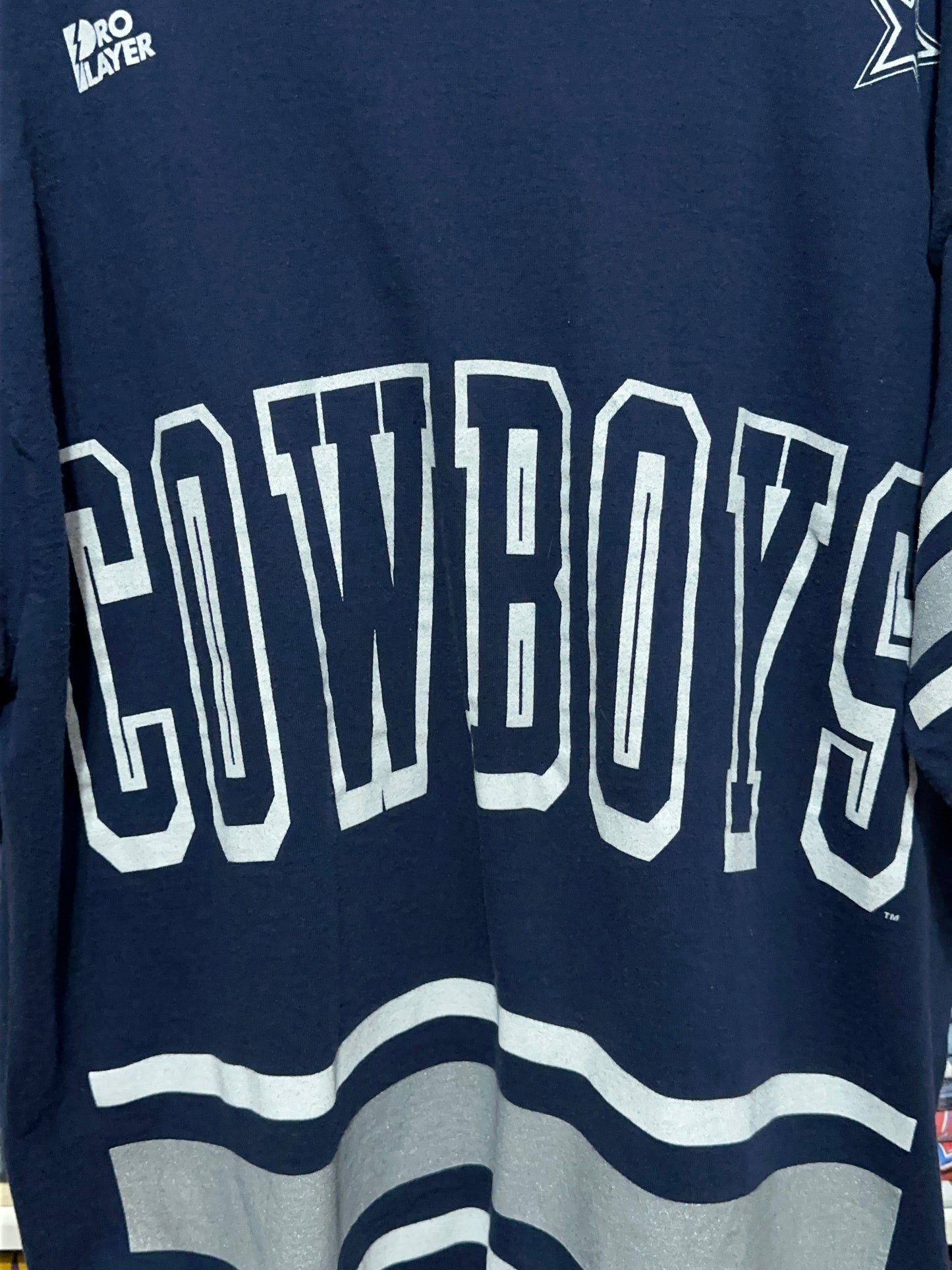 Vintage Dallas Cowboys Pro Player AOP NFL Football Graphic Tee XL