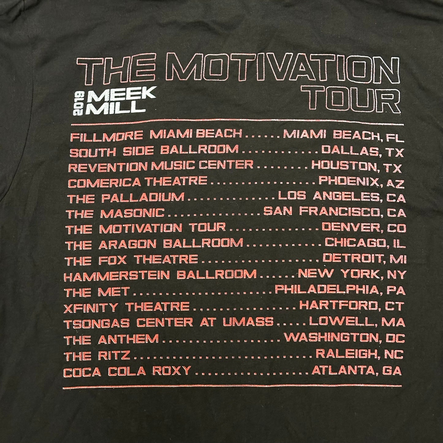 Meek Mill The Motivation Tour Long Sleeve Rap Tee Large