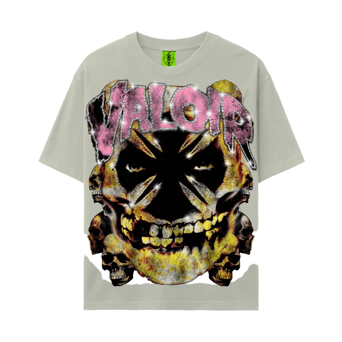 VALOIR MADE DISTURBED RHINESTONE TEE SNOW