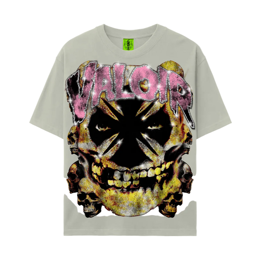 VALOIR MADE DISTURBED RHINESTONE TEE SNOW