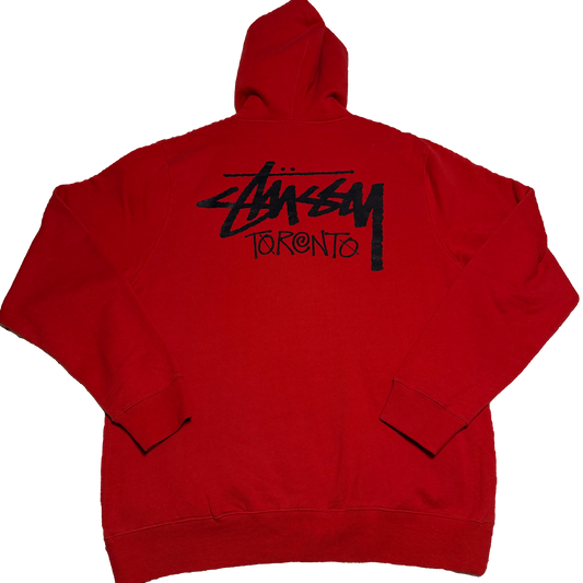 STUSSY TORONTO LOGO SCRIPT GRAPHIC HOODIE XXL