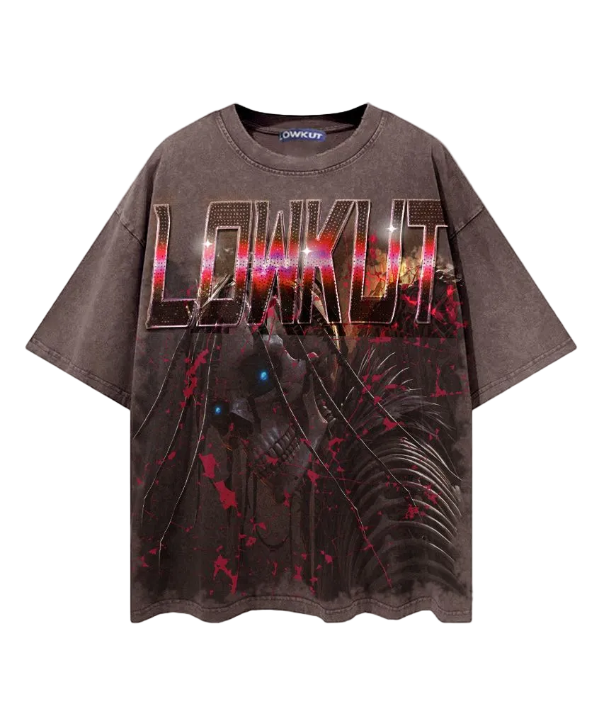 LOWKUT MADE IN HELL CRYSTAL RHINESTONE TEE