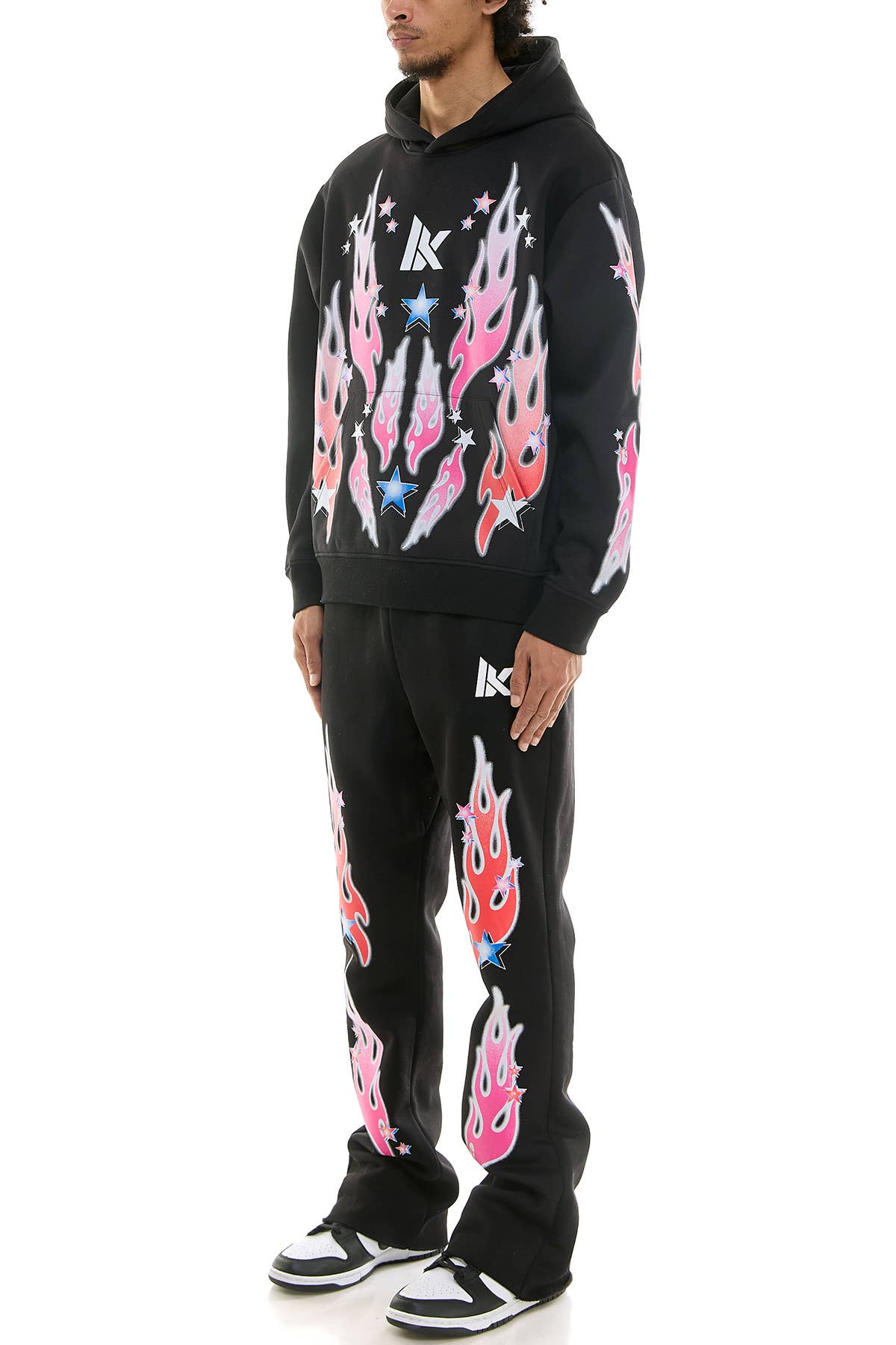 KDNK FLAME STAR HOODIE AND SWEATPANTS SET