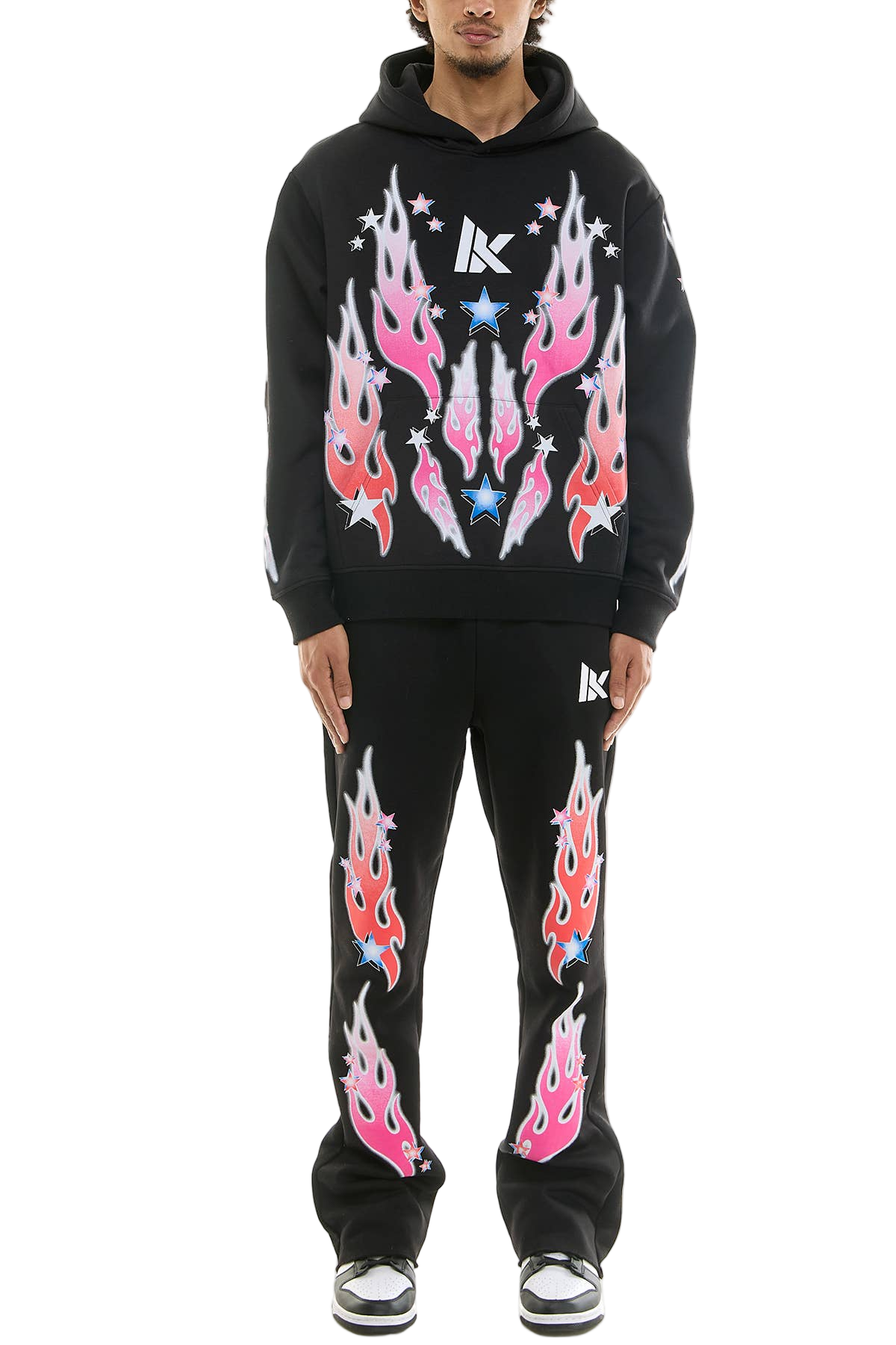 KDNK FLAME STAR HOODIE AND SWEATPANTS SET