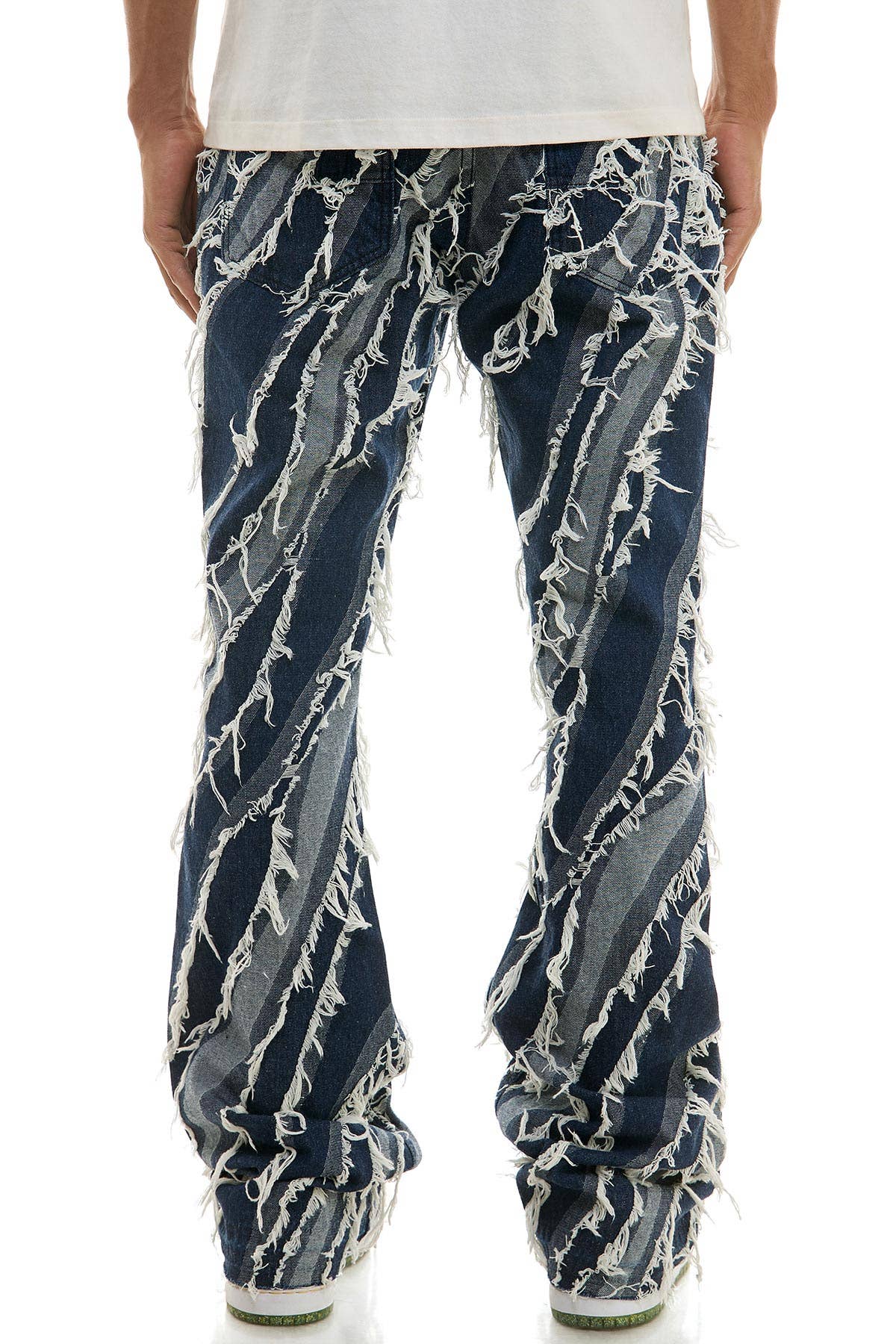 KDNK DIAGONAL RAW EDGE JEANS