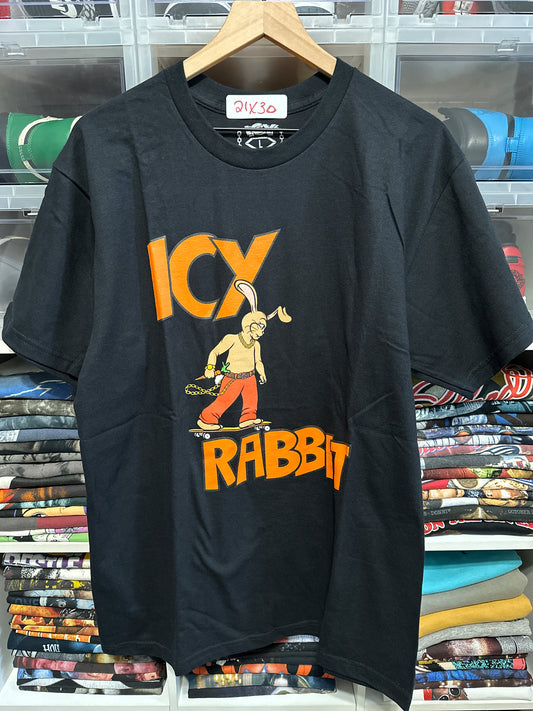 Icy Rabbit Skateboard Logo Graphic Tee Large