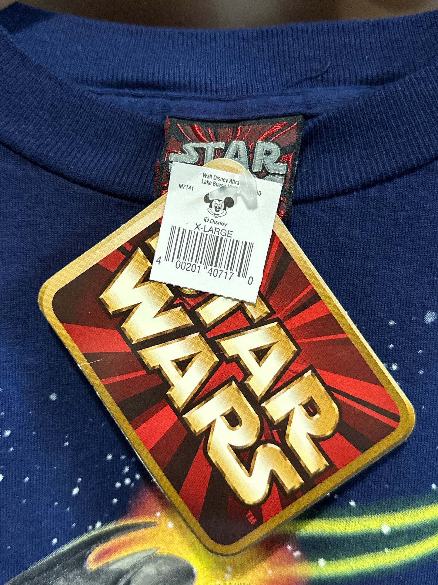 Vintage Star Wars Episode 1 Liquid Blue All Over Print Graphic Tee XL